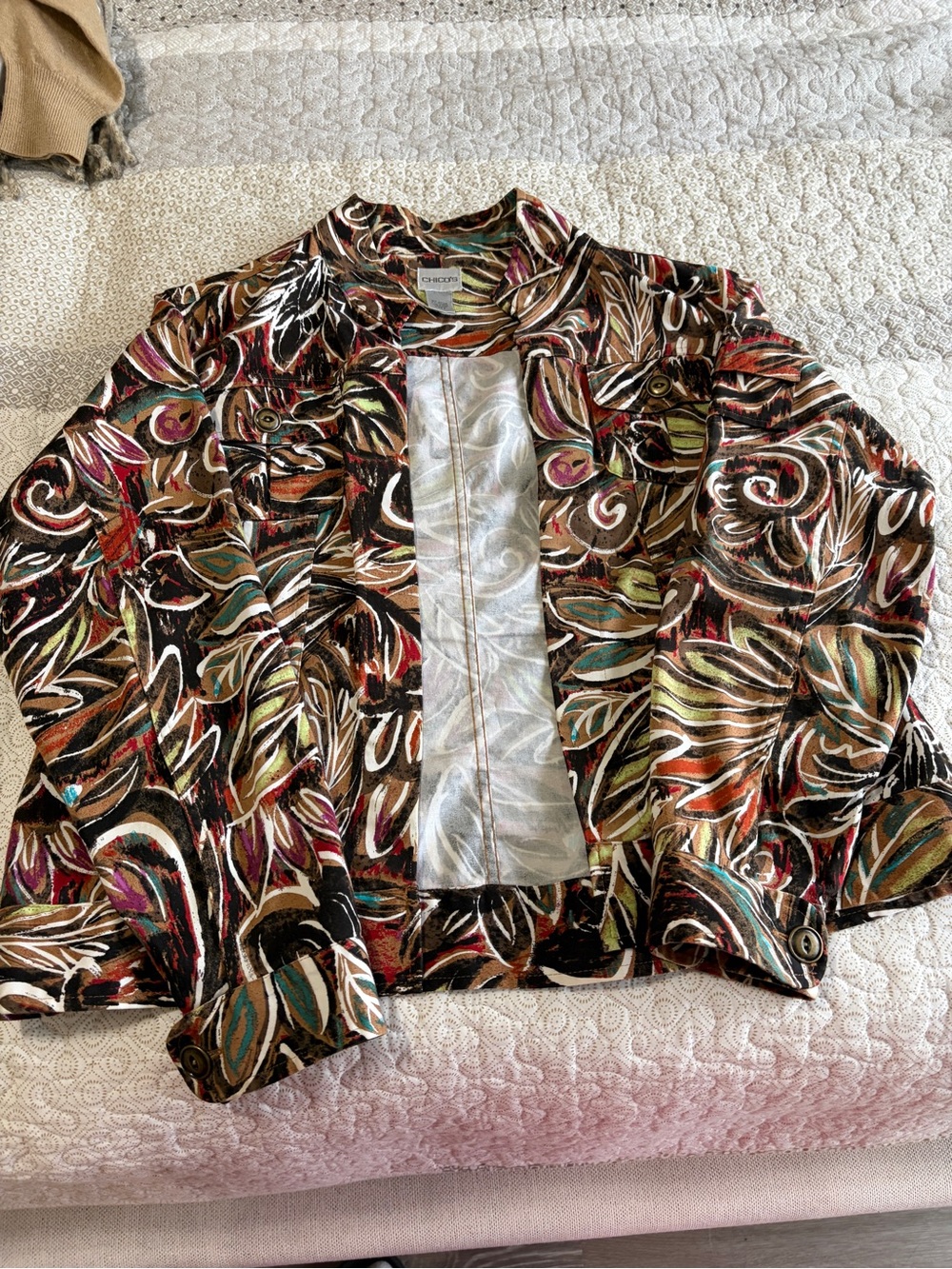 Chico's Multicolor Abstract Print Top —“blazer”